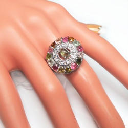 Кольцо с турмалином 049-tur