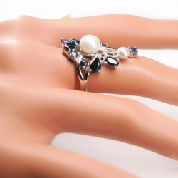 Комплект с жемчугом и сапфиром 076-gk