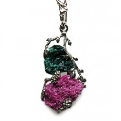 Кулон с рубином и малахитом 1054-nn