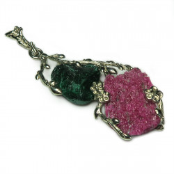 Кулон с рубином и малахитом 1054-nn
