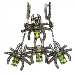 Комплект с хризолитом Паук 1277-ekm