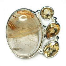 Кольцо с рутиловым кварцем (волосатик) 1607-nr