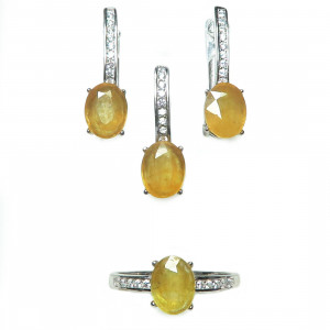 Комплект с сапфиром 1656-ekm