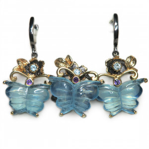 Комплект с аквамарином 1660-ekm