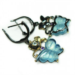 Комплект с аквамарином 1660-ekm