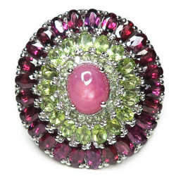 Кольцо с рубином и самоцветами 1959-er