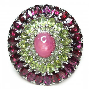 Кольцо с рубином и самоцветами 1959-er