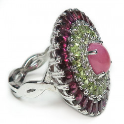 Кольцо с рубином и самоцветами 1959-er