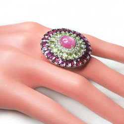 Кольцо с рубином и самоцветами 1959-er