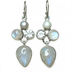 Серьги с лунным камнем 230-ns