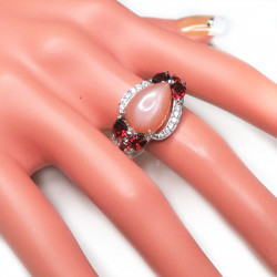 Комплект с олигоклазом (солнечный камень) 327-ekm