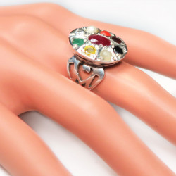 Кольцо самоцветами 750-er