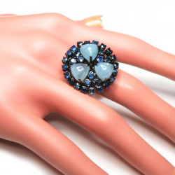 Комплект с аквамарином и сапфирами 752-ekm