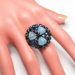 Комплект с аквамарином и сапфирами 752-ekm