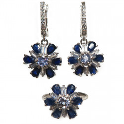 Комплект с сапфиром и танзанитом 1645-ekm