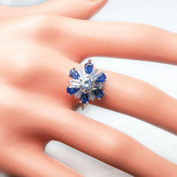 Комплект с сапфиром и танзанитом 1645-ekm