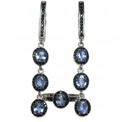 Комплект с танзанитом и сапфиром 1648-ekm Комплект с танзанитом и сапфиром 1648-ekm