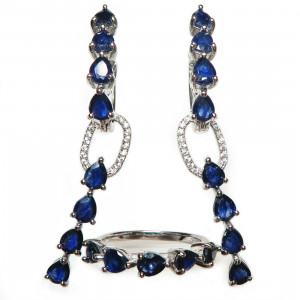 Комплект с сапфиром 1649-ekm