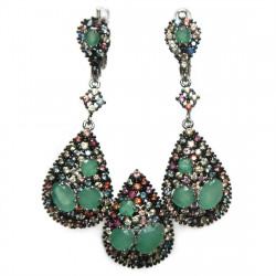 Комплект с бериллом и цветными сапфирами 1651-ekm