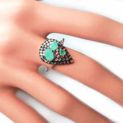 Комплект с бериллом и цветными сапфирами 1651-ekm