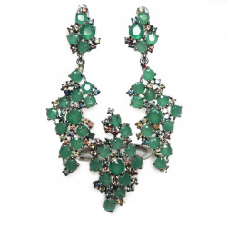 Комплект с бериллом и цветными сапфирам 1652-ekm