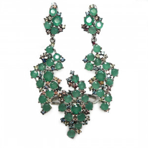 Комплект с бериллом и цветными сапфирам 1652-ekm