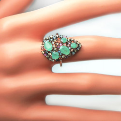 Комплект с бериллом и цветными сапфирами 1653-ekm