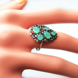 Комплект с бериллом и цветными сапфирами 1653-ekm