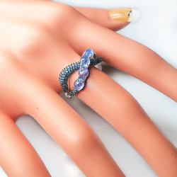 Комплект с танзанитом и сапфирами 1655-ekm