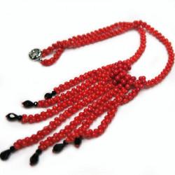 Бусы из красно-оранжевого коралла 200-ko