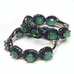 Серьги с бериллом  и сапфирами 571-es