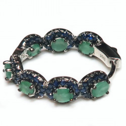 Серьги с бериллом  и сапфирами 571-es