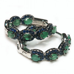 Серьги с бериллом  и сапфирами 571-es