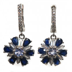Серьги с сапфиром и танзанитом 572-es