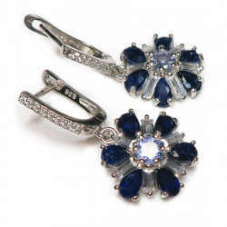 Серьги с сапфиром и танзанитом 572-es