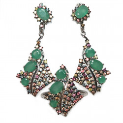 Комплект с бериллом и цветными сапфирами 1654-ekm