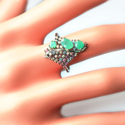 Комплект с бериллом и цветными сапфирами 1654-ekm