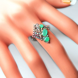 Комплект с бериллом и цветными сапфирами 1654-ekm