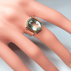 Кольцо с празиолитом (зеленый аметист) 477-amr