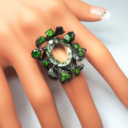 Кольцо с празиолитом (зеленый аметист) 460-amr