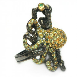 Кольцо с Осьминог светло-зеленым сапфиром 1544-er