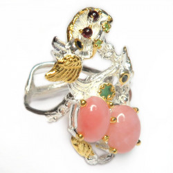 Кольцо с розовым опалом 1531-er