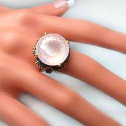 Кольцо с розовым кварцем 1325-er