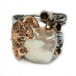 Кольцо с барочным жемчугом 063-gr