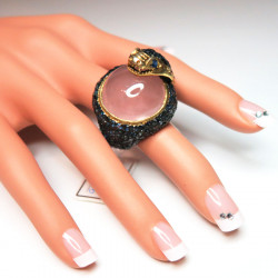Кольцо с розовым кварцем 1196-er