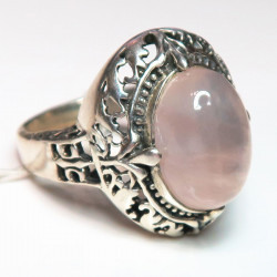 Кольцо с розовым кварцем 264-nr