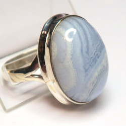 Кольцо с голубым агатом (сапфирином) 345-ar