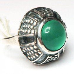 Кольцо с зеленым ониксом 729-nr