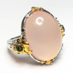 Кольцо с розовым кварцем 1487-er