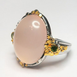 Кольцо с розовым кварцем 1487-er